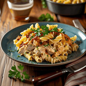 Fusilli de Poulet Émincé à la crème